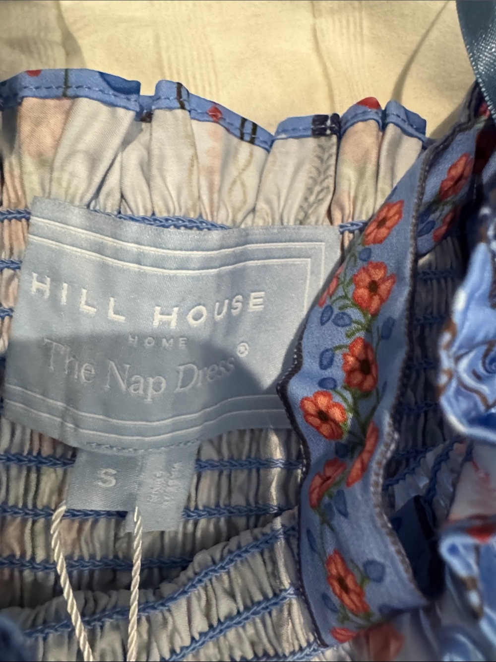 NWT Hill House Blue Floral Tie-Shoulder Sundress - Picture 3 of 5